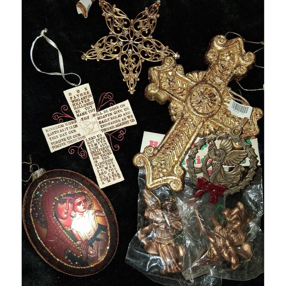 Vintage Ornament lot mixed Religious items lot of 7